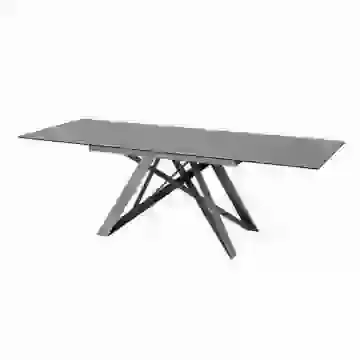 Grey Ceramic/Glass Extending Table & Chair Set 160cm
